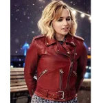 Red Emilia Clarke Last Christmas Nappa Leather Jacket