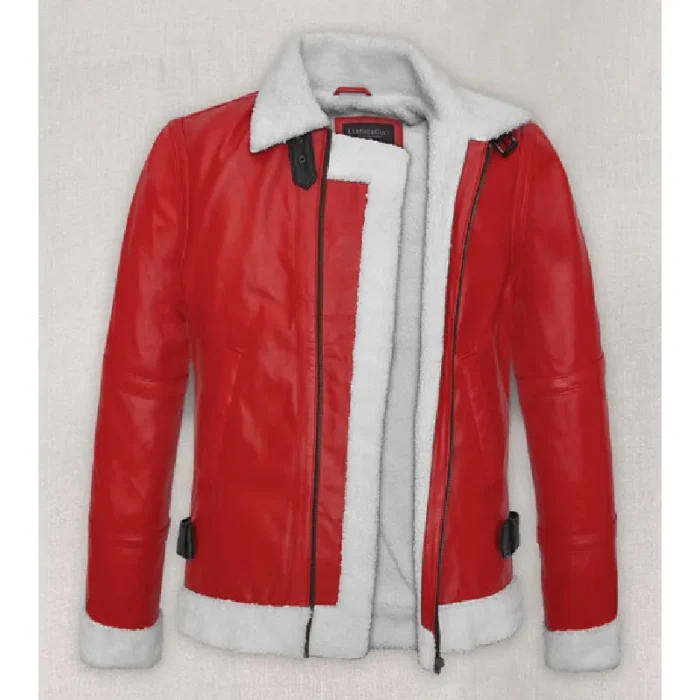 Red Ryan Reynolds Spirited Leather Jacket Look