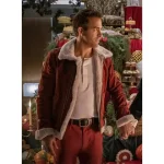 Red Ryan Reynolds Spirited Leather Jacket Wearing Look