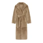 Women's Beige Reversible Shearling Leather Coat