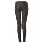 Women's Black Belle Couture Leather Pants Back View