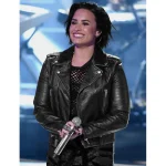 Women's Black Demi Lovato Napa Leather Jacket