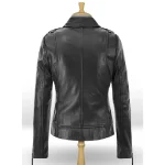 Women's Black Jennifer Aniston Biker Leather Jacket Back