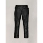 Women's Black Leather Capri pants Back