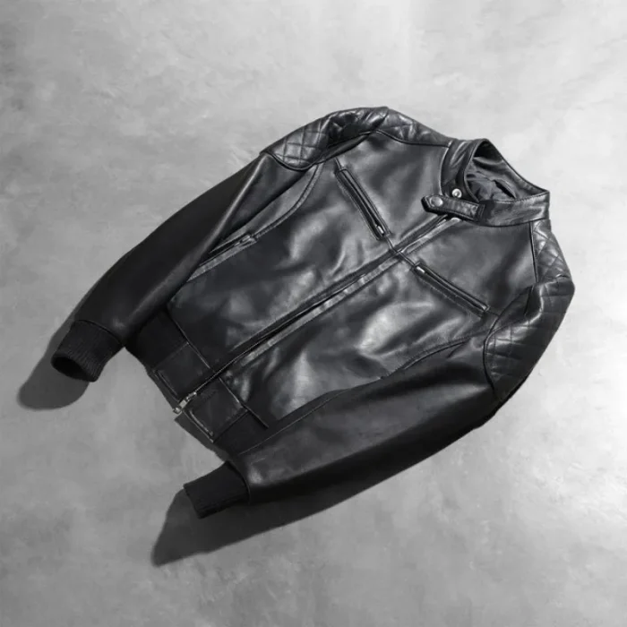 Women'S Black Leather Zipper Bomber Jacket