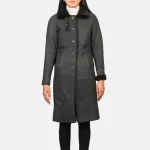 Women's Black Shearling Sheepskin Leather Coat