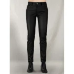 Women's Black Stretch Leather Jeans