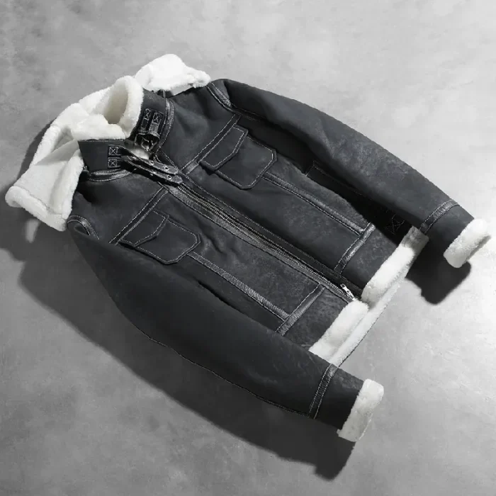 Women'S-Black-Zipper-Hooded-Shearling-Leather-Jacket-Upper-Side