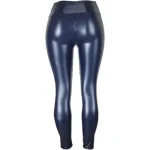 Women's Blue JERFER High Waisted Faux Leather Legging