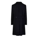 Women's Blue Montrose Button-Up Trench Coat Back View