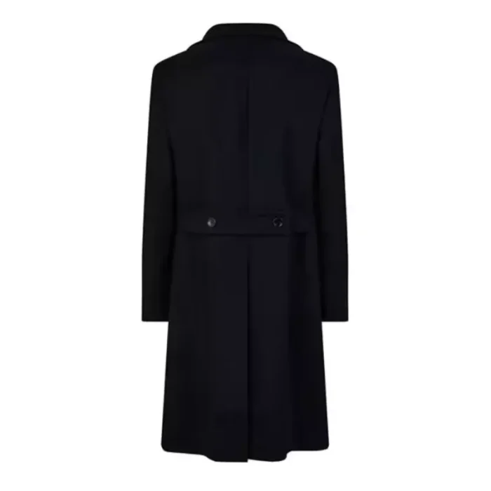 Women'S Blue Montrose Button-Up Trench Coat Back View