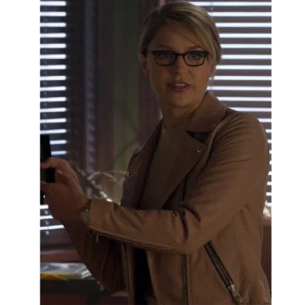 Women's Brown Melissa Benoist Supergirl Leather Jacket