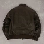 Women's Brown Vintage 1990s Leather Bomber Jacket Back