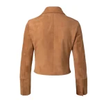 Women's Cardboard Cropped Leather Jacket Back