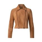 Women's Cardboard Cropped Leather Jacket