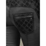 Women's Charcoal Carrier Burnt Leather Pants Back Pocket View