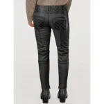 Women's Charcoal Carrier Burnt Leather Pants Back View