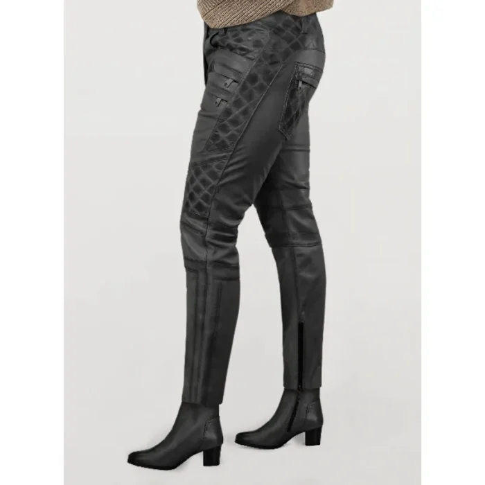 Women'S Charcoal Carrier Burnt Leather Pants Side View