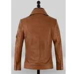 Women's Gigi Hadid Button Up Leather Jacket Back