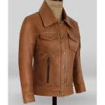 Women's Gigi Hadid Button Up Leather Jacket Side