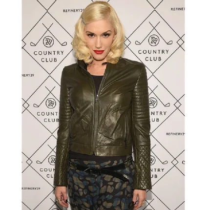 Green Gwen Stefani Cowhide Leather Jacket