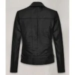 Women's Jennifer Lawrence Button Up Leather Jacket Back