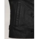 Women's Jennifer Lawrence Button Up Leather Jacket Button Up
