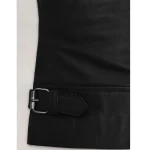 Women's Jennifer Lawrence Button Up Leather Jacket Close