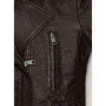 Women's Kendall Jenner Biker Leather Jacket Zip Up