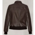 Women's Kendall Jenner Zipper Bomber Leather Jacket Back
