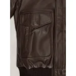 Women's Kendall Jenner Zipper Bomber Leather Jacket Close