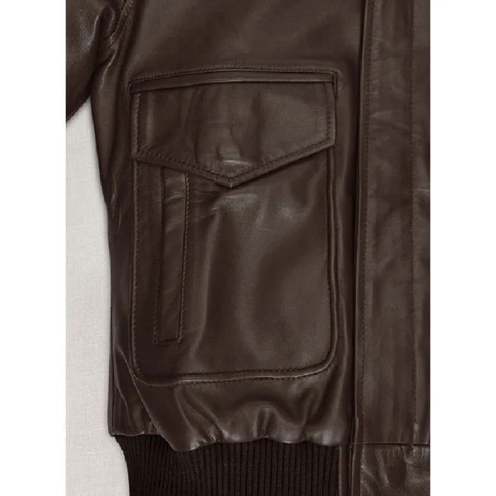 Women'S Kendall Jenner Zipper Bomber Leather Jacket Close