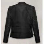 Women's Kristen Stewart Zipper Leather Jacket Back