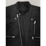 Women's Kristen Stewart Zipper Leather Jacket Close-Up