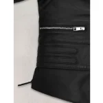 Women's Kristen Stewart Zipper Leather Jacket Side- Zip