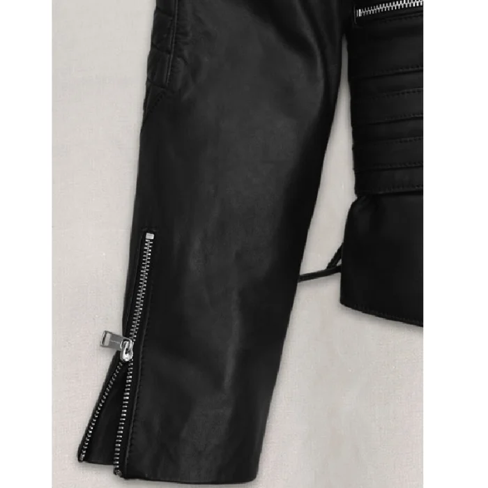 Women'S Kristen Stewart Zipper Leather Jacket Zipper