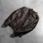 Women's Maroon Leather Zipper Biker Jacket