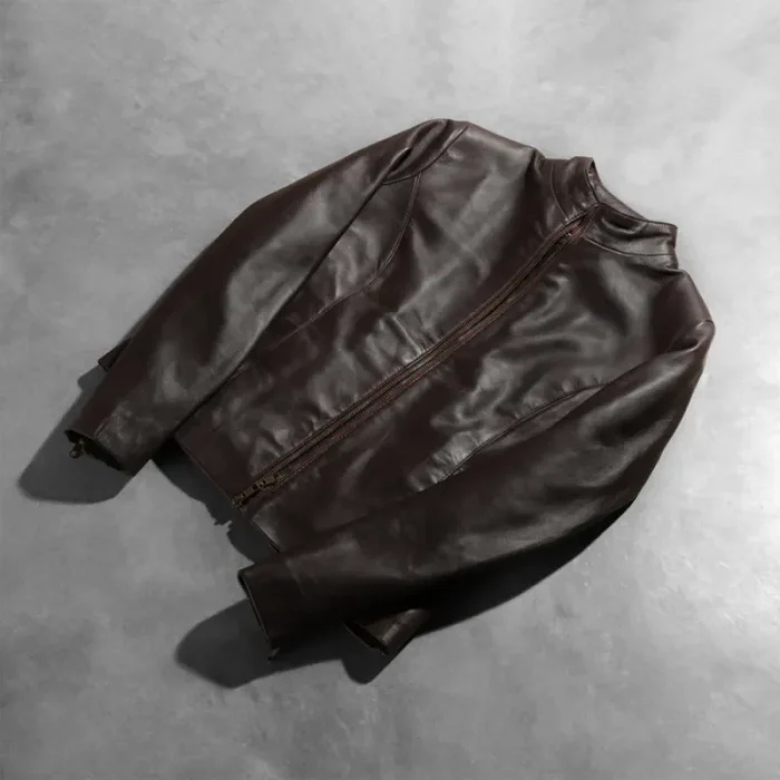 Women'S Maroon Leather Zipper Biker Jacket