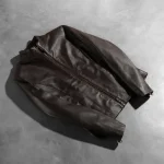 Women's Maroon Leather Zipper Biker Jacket View