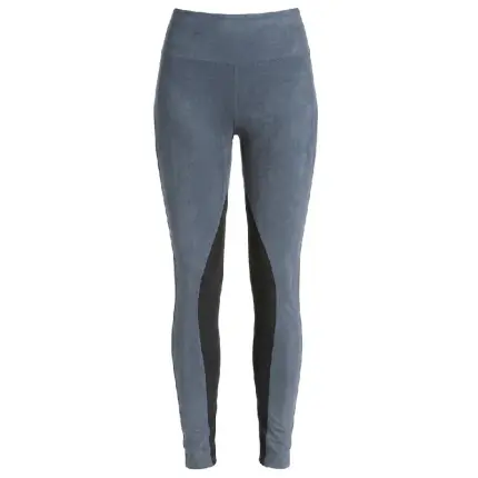 Women's Navy Faux Suede High-Waist Leggings With Thigh Panel