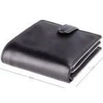Black Arezzo Billfold Cash and Coin Wallet Close
