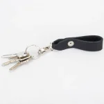 Black Belt Loop Leather Key Ring Back