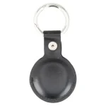 Black Leather AirTag Holder Back