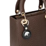 Black Leather AirTag Holder Hanging Look