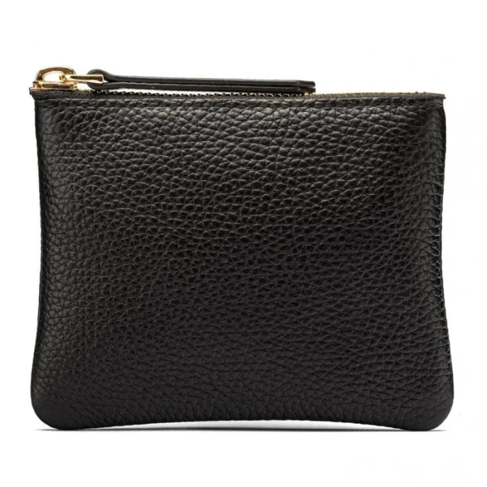 Black Small Leather Makeup Bag Close Look