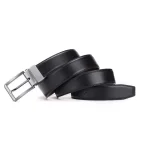Black-Brown Reversible Leather Belt Close View
