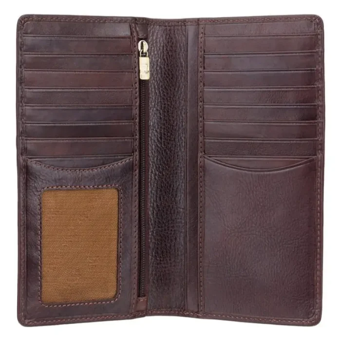 Brown Carrara Cash And Coin Jacket Wallet Open View