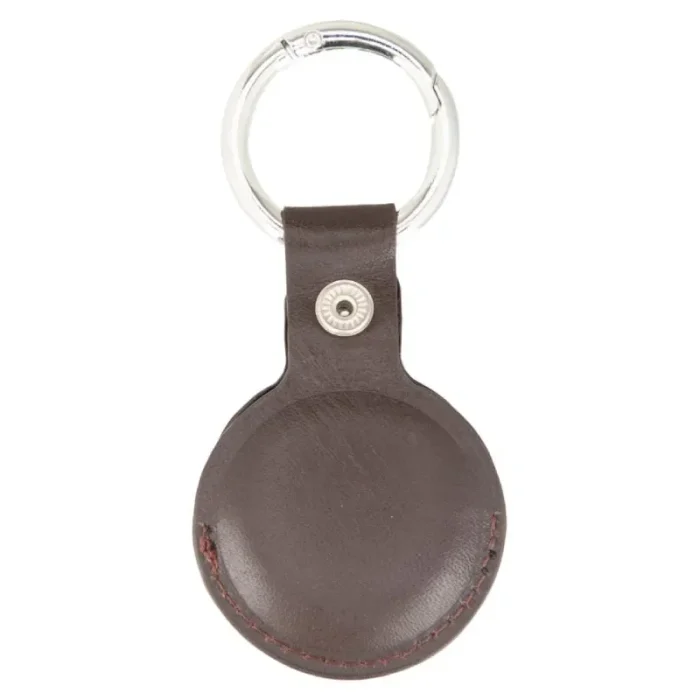 Brown Leather Airtag Holder Back