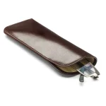 Brown Small Leather Glasses Case Side