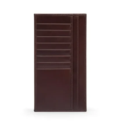 Brown Big Flat Leather Wallet With 8 Credit Card Slot